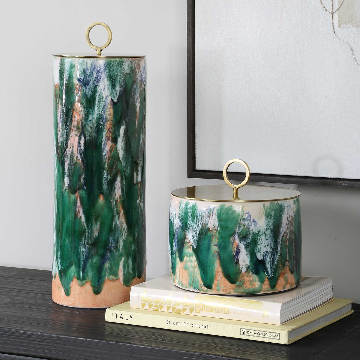 Ceramic Container Set Sylvie Ceramic Containers Set/2 – EmmaKate Interiors