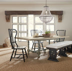 Ciao Bella 84in Trestle Table with 2-18in Leaves-Natural/Gray