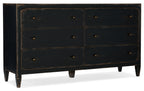 Ciao Bella Six-Drawer Dresser- Black