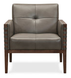 Carverdale Leather Club Chair withWood Frame